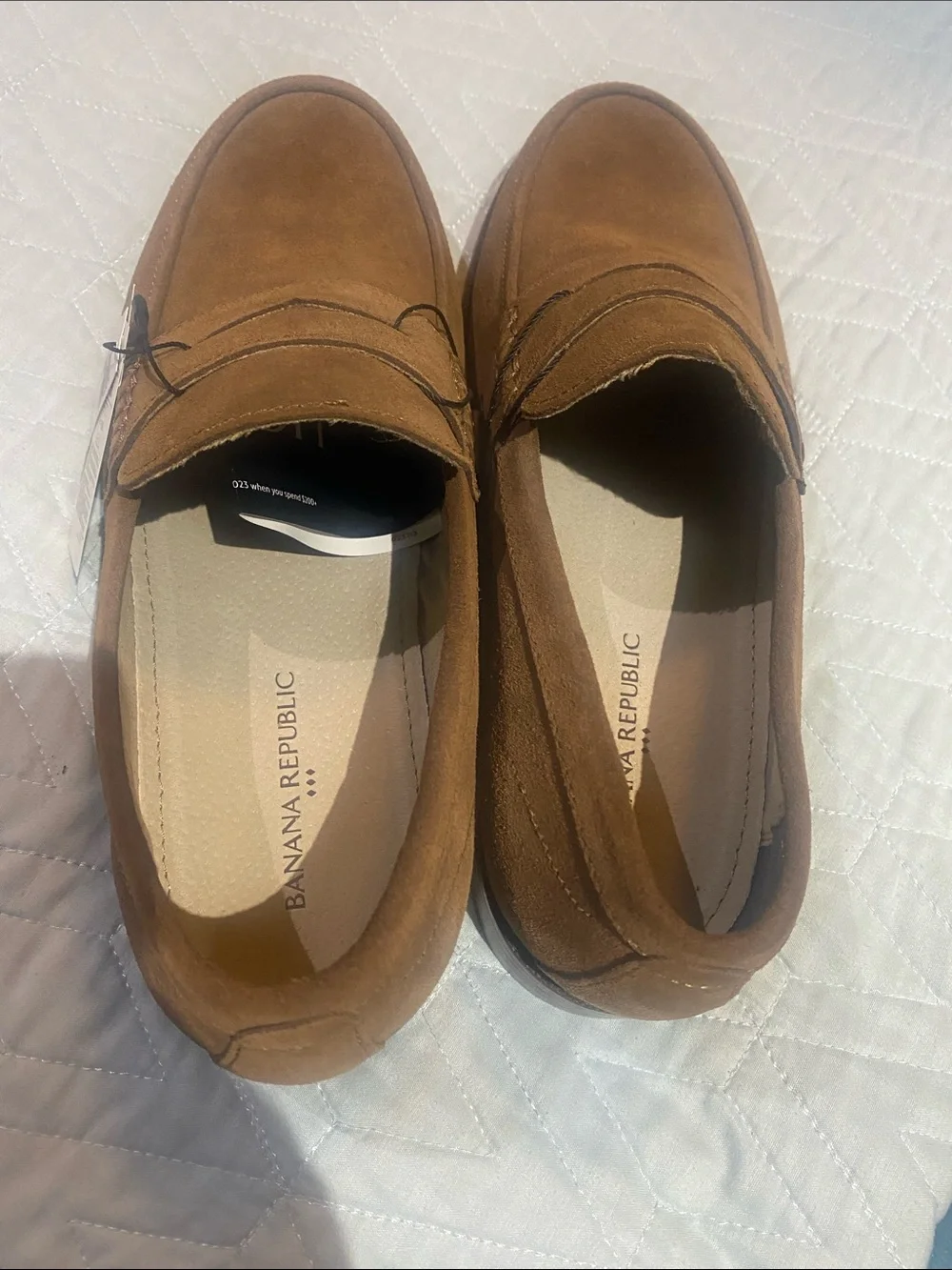 Banana Republic Tan Suede Penny Loafers